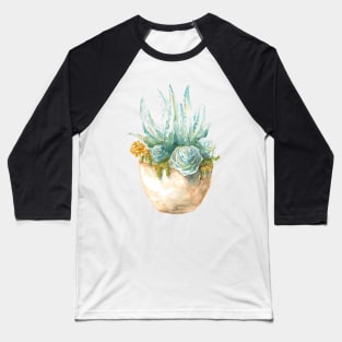 Succulent plants. watercolor. ragged edge Baseball T-Shirt